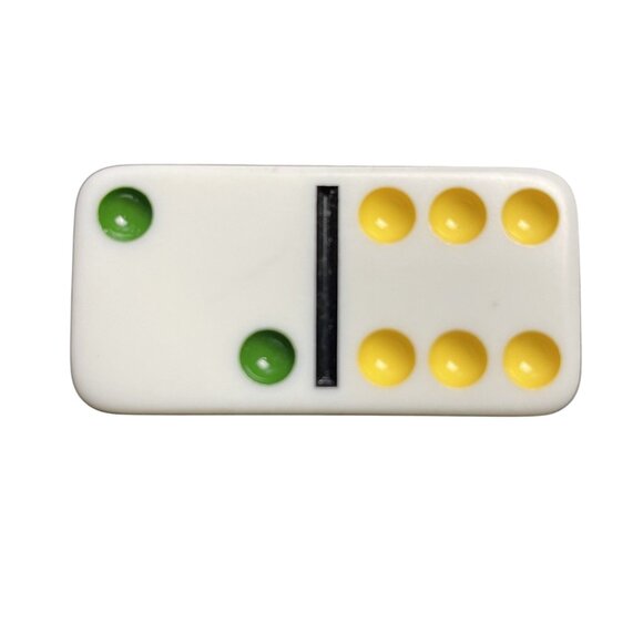 Double Twelve Dominoes Replacement Tile 2 6 Color Dot mq - Picture 1 of 3